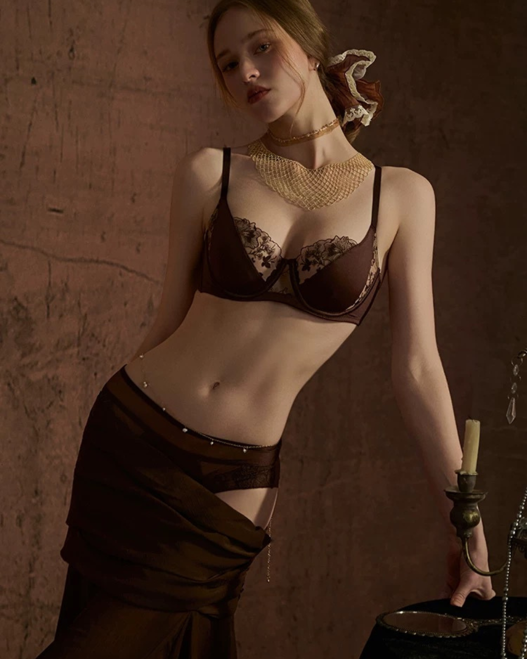 ［NEW］Golden Petals（內衣褲套裝・共2色）